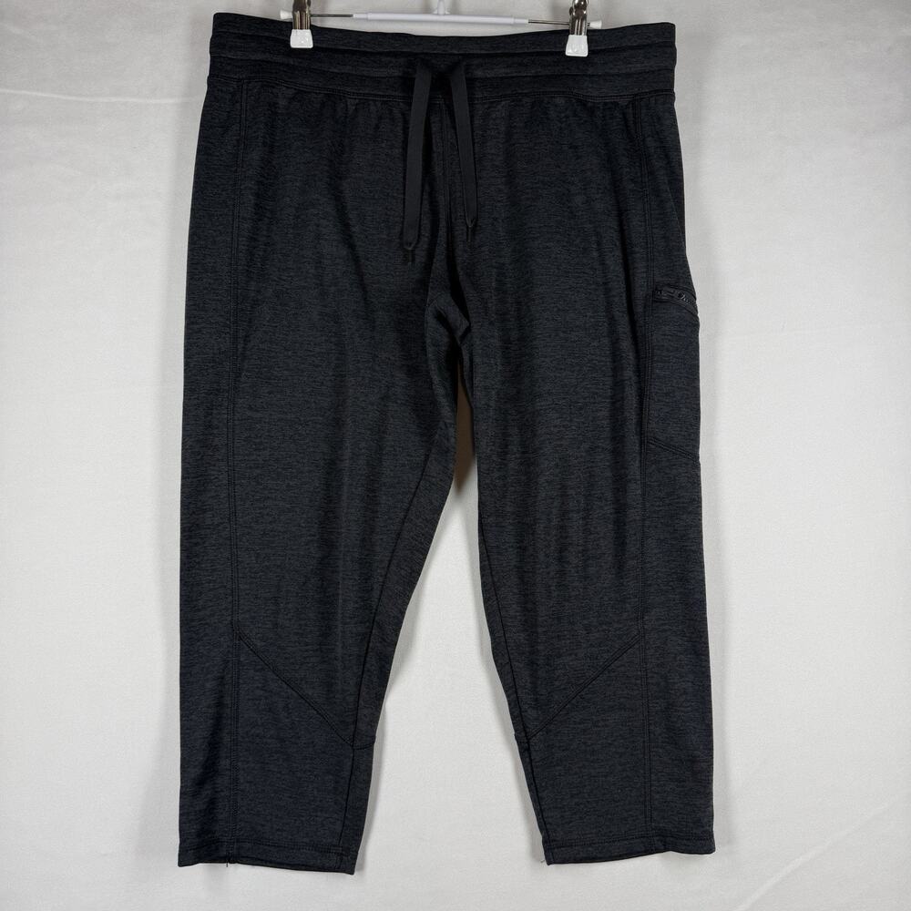 Champion C9 Women L Charcoal Gray Athletic Capri Pants Drawstring Workout